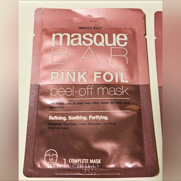 NWT 》2× MASQUE BAR PINK FOIL PEEL OFF MASKS! - Picture 7 of 7